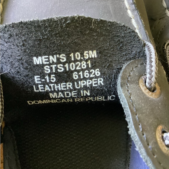 Mens original Sperry leather Topsiders, charcoal grey 10.5 - Picture 3 of 4